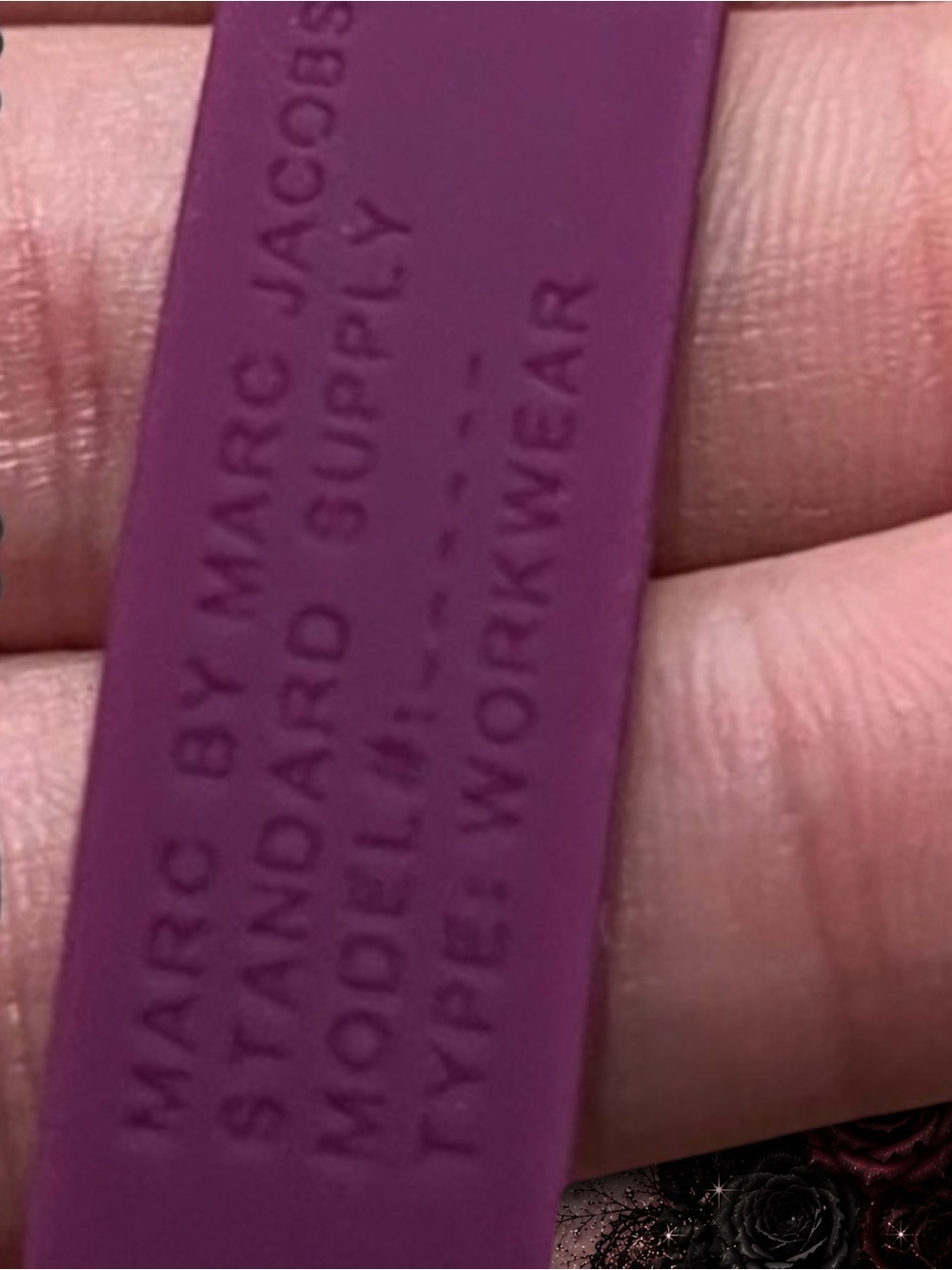 New NWT Marc By Marc Jacobs PLUM Standard Supply Braided Silicone Bracelet - Picture 3 of 4